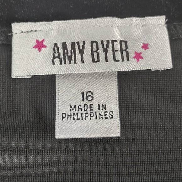 Amy's Closet Young Adult Black Gold Velvet Top, Faux Sweater Satin Dress Size 16 - Picture 9 of 10